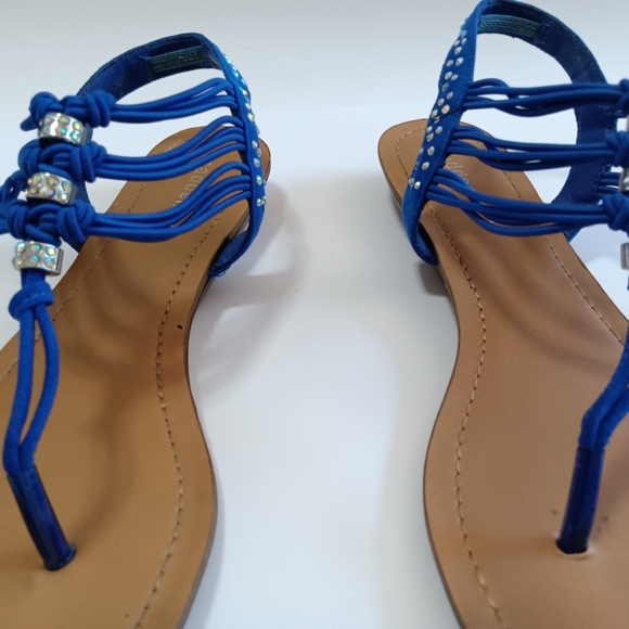 CLEARANCE SALE!! Madden Girl Vibrant Blue Embellished Sandals - Picture 7 of 12